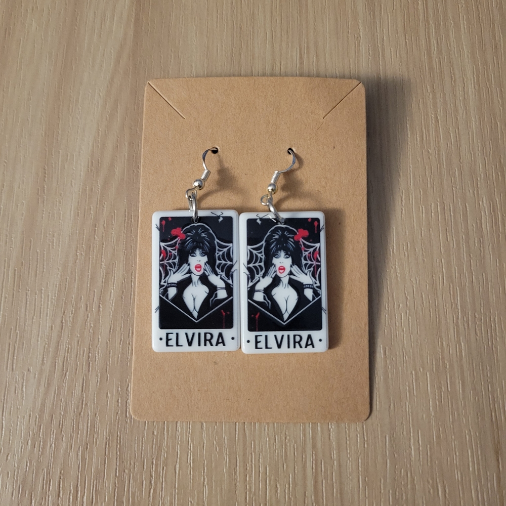 Elvira Black and Red Earrings